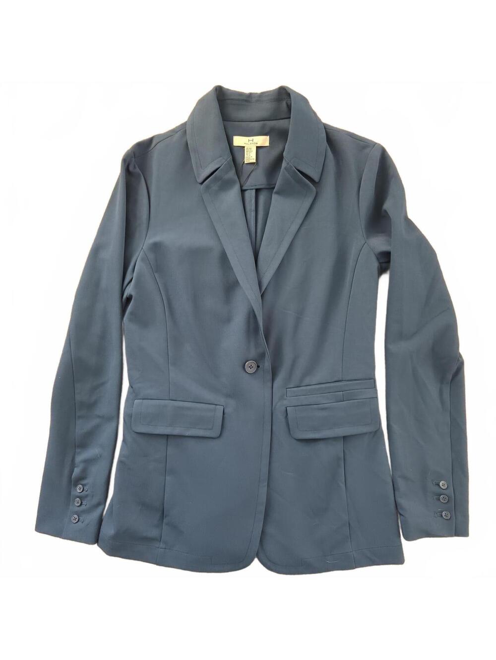 Halston Navy Single-Button Blazer Jacket Size XS New With Tags